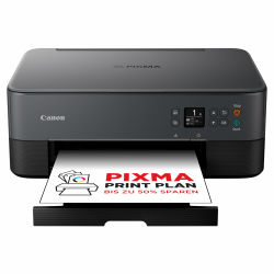 Canon PIXMA TS5350i Multifunktionsdrucker 3in1 (Tintenstrahl,Drucken, Kopieren, Scannen, A4, 3,7 cm OLED, WLAN, Duplexdruck, 2 Papierzuführungen, kompatibel mit Pixma Print Plan ABO) Schwarz Angebot bei HelloDeals