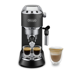 De'Longhi Dedica Style EC 685.B – Espresso Siebträgermaschine, Espressomaschine mit professionellem Milchaufschäumer, nur 15 cm breit, für Kaffeepulver oder ESE Pads, 1 l Wassertank, schwarz Angebot bei HelloDeals