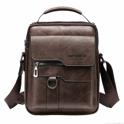 Umhängetasche Herren Schultertasche Herrentasche Klein Vintage PU Leder Crossbody Herren Tasche Umhängen Handtasche Männer für Arbeit, Schule, Alltag (Dunkelbraun) Angebot bei HelloDeals