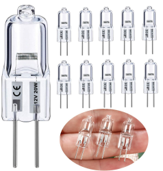 Vinaco G4 12V 20W Halogen Glühbirne, 10er Pack Leuchtmittel Dimmbar Warmweiß 2800K, Lange Lebensdauer Halogenlampen G4 20 Watt für Unterschrank-Puckleuchte, Kronleuchter. Angebot bei HelloDeals