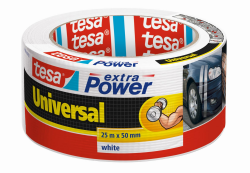 tesa extra Power Universal Gewebeband - Gewebeverstärktes Ductape zum Reparieren, Befestigen, Bündeln, Verstärken oder Abdichten - Weiß - 25 m x 50 mm Angebot bei HelloDeals