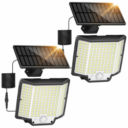 LaiTeny Solarlampen für Außen mit Bewegungsmelder - Solarleuchten Aussen 166 LED Solar Strahler Aussenleuchte Solarstrahler Draußen Solarlichter IP65 Wasserdichte Wandleuchte für Garten 2 Stücke Angebot bei HelloDeals