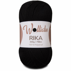 Wollidu Rika Garn zum Häkeln und Stricken 300g / 798m Strickgarn 100% Polyacryl Häkelgarn Schwarz Angebot bei HelloDeals