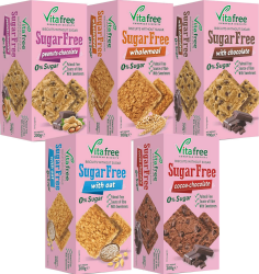 Vitafree Cookies Kekse Probierset 5 verschiedene Sorten ohne Zucker 1000g aus Griechenland (1000g) Angebot bei HelloDeals