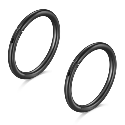 Longita 2 Stück Nasenpiercing Ring, 316L Chirurgenstahl Nasenring, Septum Clicker Ring, Helix Conch Knorpel Tragus Piercing Ohr Innendurchmesser 5-12MM Silber Gold Schwarz 2stück-schwarz-18g6mm Angebot bei HelloDeals