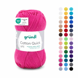 Gründl Wolle Cotton Quick uni Garn zum Stricken & Häkeln aus 100 % Baumwolle, 1 Knäuel 50 g / 125 m, Häkelgarn/ Strickgarn , Pink Angebot bei HelloDeals