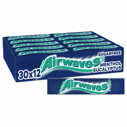 Airwaves Menthol und Eucalyptus, Zuckerfreier Kaugummi, Mit Minzfrische, 30 Packungen mit 12 Dragees Angebot bei HelloDeals