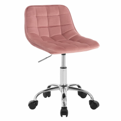 WOLTU Bürohocker mit Rollen, Schminkstuhl Sitzhocker Rollhocker Arbeitshocker, 360° drehbar höhenverstellbar, Drehstuhl Samt, niedriger Barhocker ergonomisch, Rosa, BS153rs Angebot bei HelloDeals