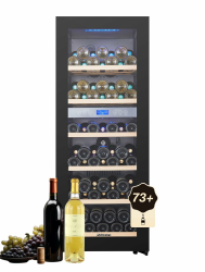 Kalamera Weinkühlschrank 2 Zonen für 73 Flaschen, Schwarz, 200 Liter, KRC-200BFG Angebot bei HelloDeals