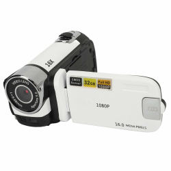 MENDUNER Point and Shoot Camera, Vintage Kamera, Videokamera, 1080P 16MP Digitalkamera 2,4 Zoll Drehbarer Bildschirm Camcorder 16X Zoom HD Videorecorder mit Fülllicht (White) Angebot bei HelloDeals