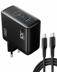 INIU 100W USB C Ladegerät, GaN 3-Ports Schnellladegerät mit USB C Kabel, PD 3.0 Mehrfach Netzteil für MacBook iPad Pro Air, iPhone 16 15 14 Pro Max Plus, Galaxy S24 S23 Ultra, Steam Deck, Google usw Angebot bei HelloDeals