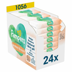 Pampers Harmonie Protect & Care Baby Feuchttücher, 24 x 44 stück, die helfen, den natürlichen pH-Wert der Haut wiederherzustellen, 1056 Feuchttücher Angebot bei HelloDeals