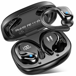 Bluetooth Kopfhörer Sport, 75Std Kopfhörer Kabellos Bluetooth 5.4, HiFi Stereo Tiefer Bass Wireless Earbud, 4 ENC Noise Cancelling Mic, IP7 Wasserdicht in Ear Ohrhörer mit Ohrhaken, USB-C LED-Anzeige Angebot bei HelloDeals