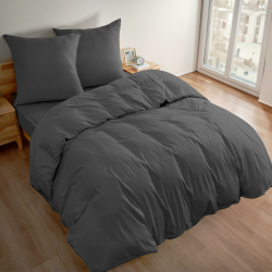 Deconovo Bettwäsche Set Superweiche Bettdecke Umweltfreundlich Bettbezüge Schlafzimmer 2 Kissenbezüge 3teilig, 3tlg: 200 * 220cm + 2 x 80 * 80cm, Dunkelgrau Angebot bei HelloDeals