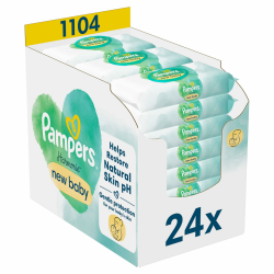 Pampers Harmonie New Baby Feuchttücher 24 Packungen mit jeweils 46 Feuchttüchern - 1104 Feuchttücher, die helfen, den natürlichen pH-Wert der Haut wiederherzustellen Angebot bei HelloDeals