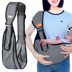 Kleinkind Trage Seitlich,Ergonomisch Toddler Carrier,Kindertrage Carrier Ab 0.5 Jahre 3 Jahre,Verstellbare Baby Trage Für Neugeborene Bis 3-36 Monaten,Kleinkinder bis 20KG (grau, general) Angebot bei HelloDeals