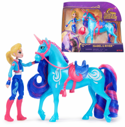 Unicorn Academy Isabel und Einhorn River Set - ca. 12 cm große Originalfiguren zur beliebten Netflix Serie mit Zwei Accessoires und Haarbürste für fantasievolles Rollenspiel, für Kinder ab 4 Jahren Angebot bei HelloDeals