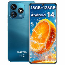 OUKITEL C51(18GB+128GB) Smartphone Ohne Vertrag - 6.8 Zoll 90Hz Android 14 Handy Günstig, 5150mAh, 13MP+5MP,GPS, Dual SIM 4G Simlockfreie Handys,Blau Angebot bei HelloDeals