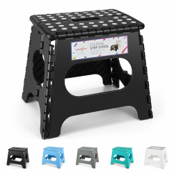 HOUSE DAY 27cm Tritthocker Klappbar - Klappstuhl, Klapphocker Falthocker Faltbarer Hocker Kinder Fußhocker(Schwarz) Angebot bei HelloDeals