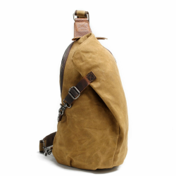 Neuleben Wasserdicht Schulterrucksack aus Canvas Vintage Unisex Herren Klein Sling Rucksack Schultertasche Umhängetasche Outdoor Sport Freizeit Khaki Angebot bei HelloDeals