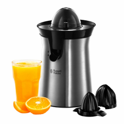 Russell Hobbs Orangenpresse & Zitruspresse elektrisch [links-& rechtsrotierend, 2 Presskegel für Zitronen/Orangen] Edelstahl (Tropf-Stopp-Funktion, spülmaschinenfest, BPA-frei) Saftpresse 22760-56 Angebot bei HelloDeals