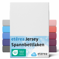 etérea Jersey Spannbettlaken 200x220cm Weiss bis 25 cm Höhe - 100% Baumwolle Spannbetttuch Oekotex - Bed Sheets Leintuch Bettbezug mit Rundumgummi - Bettlaken 200x220 cm - White 200x220 - 200x220 cm Weiß Angebot bei HelloDeals