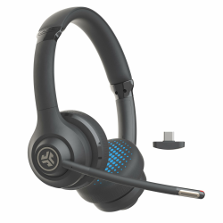 JLab Go Work 2nd Gen Headset mit Mikrofon Bluetooth & USB C Dongle, 55+ Std. Akku, On Ear Wireless Headset mit Mikrofon und Multipoint, kabellos oder mit Kabel, für PC, Handy, Büro Angebot bei HelloDeals