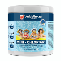 Veddelholzer 180 Mini Chlortabletten. Schnelllösliche Multitabs für Pool, Aufstellpool, Planschbecken, Gartenpool, Kinderpools & Whirlpool Wasserpflege. Pool Zubehör Poolreinigung & Desinfektion Angebot bei HelloDeals