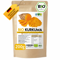 EWL Naturprodukte Kurkuma Pulver BIO, 200g Kurkuma Bio Pulver fein gemahlen, Curcuma Pulver aus kontrolliert biologischem Anbau Angebot bei HelloDeals