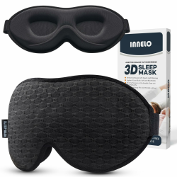 INNELO Schlafmaske für Herren Frauen, 2024 Bequeme Atmungsaktive 3D Augenmaske, mit tiefen Augenhöhlen und erhöhten Nasenpads, 100％ Lichtblockierende Schlafbrille mit Memory Foam für Reisen, Schwarz Angebot bei HelloDeals