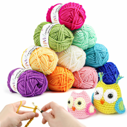 YINVA Häkelgarn 10 Farben x 25g Acryl Wolle Zum Häkeln Wolle Zum Stricken Häkelwolle für Anfänger Crochet Yarn für Häkeln Stricken und Handwerk Angebot bei HelloDeals