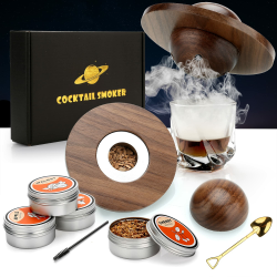 Cocktail Smoker Kit, Whiskey Smoker Kit mit 4 Holzchips, Vatertagsgeschenk, Old Fashioned Whiskey Smoker Drinks Kit, Cocktail Zubehör Für Whiskey, Getränke, Bourbon, Kaffee, Fleisch-Walnuss Angebot bei HelloDeals