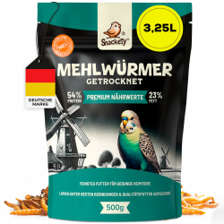 Mehlwürmer getrocknet 500g Premium Hühnerfutter Insekten Vogelfutter Wildvögel ganzjährig Igelfutter Vögel, Fische, Schildkröten, Nager, Igel, Reptilien, Eichhörnchen Futter Hamsterfutter (3,25L) Angebot bei HelloDeals