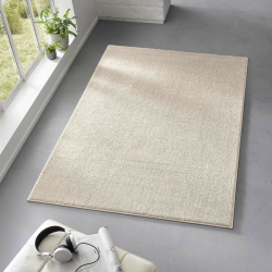 Taracarpet Teppich Kurzflor weicher Designer Uni Bodenbelag Madrid fürs Wohnzimmer, Kinderzimmer, Schlafzimmer und die Küche geeignet Creme Weiss 160x220 cm Angebot bei HelloDeals