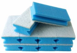 Sonty 10 Stück Putzschwamm kratzfrei, waschbar, Gross 15x7x4cm weiß (blau) Angebot bei HelloDeals