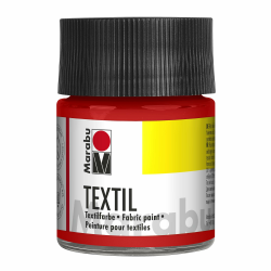 Marabu 17160005232 - Textil Stoffmalfarbe für helle Stoffe, Rot 50 ml, Druckfarbe auf Wasserbasis, waschbeständig bis 60°C, Fixierung durch Bügeln o. Backofen Angebot bei HelloDeals