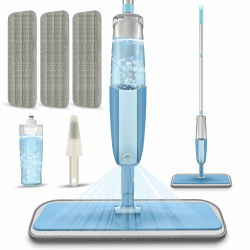 Wischer mit Sprühfunktion, MEXERRIS Sprühwischer Bodenwischer mit Wassertank 360 Grad Rotierender Wischmopp Spray Mop Wischer Boden mit 3 Waschbaren Mikrofaser Pads für alle Böden Angebot bei HelloDeals
