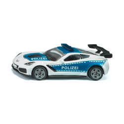 siku 1525, Polizeiauto Chevrolet Corvette ZR1, Polizei-Spielzeug, Metall/Kunststoff, Blau/Weiß, Motorhaube zum Öffnen Angebot bei HelloDeals