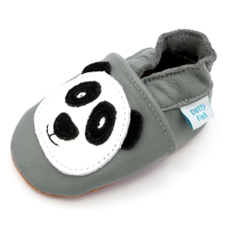 Dotty Fish Unisex Baby Babyschuhe aus Weichleder Lauflernschuh 27 EU Grau Panda Angebot bei HelloDeals