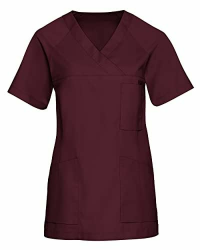 CLINIC DRESS Schlupfkasack Leichter Damen Kasack für Krankenpflege und Altenpflege |75/25 | 95 Grad Wäsche | Industriewäsche geeignet L Bordeaux Angebot bei HelloDeals