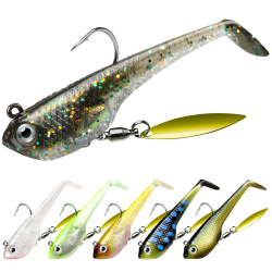 TRUSCEND Gummifische Angelköder für Forelle Zander & Barsch, Kunstköder Angelausrüstung Gummiköder Angelsets Jigs Head mit BKK/VMC Haken, Angelgeschenke für Männer,Angelköder für Süß- und Salzwasser Angebot bei HelloDeals