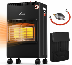 HOMELUX Gasheizung für Innenräume 4200 W Gasheizung, gasofen für innenräume inkl. Schlauch und Druckminderer,Infrarot Keramikbrenner,Heizstrahler,Butan- oder Propangasflaschen bis 15kg Angebot bei HelloDeals