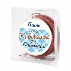 Herz & Heim® 3,5 Meter Salami Snack auf Kabeltrommel - mit Namen auf dem Etikett - Geschenk-Idee für Handwerker und Heimwerker Angebot bei HelloDeals
