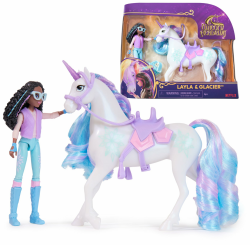 Unicorn Academy Layla und Einhorn Glacier Set - ca. 12 cm große Originalfiguren zur beliebten Netflix Serie mit Zwei Accessoires und Haarbürste für fantasievolles Rollenspiel, für Kinder ab 4 Jahren Angebot bei HelloDeals