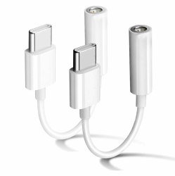 Apple MFi Zertifiziert 2 Pack USB C auf 3.5mm Kopfhörer Jack Adapter für iPhone 16/15/15 Pro/Pro Max/Plus, Typ C Aux Dongle Kabel für Samsung Galaxy S23/S23/S22/S21Ultra, MacBook, Note (weiß) Angebot bei HelloDeals