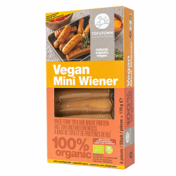 TofuTown Vegan Bio Mini Wiener (6x170g) | Natürliche & Regionale Herstellung | Hoher Proteinanteil & Leckeren Geschmack, Vegan | Ohne Künstliche Zusatzstoffe | Fleischersatz Angebot bei HelloDeals