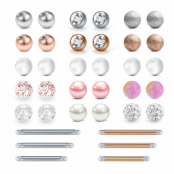 LAURITAMI 30stk Zungenpiercing Ersatz Piercing Kugeln 5mm Chirurgenstahl & Acryl 14G Bälle Nippel Barbell Piercing Körperschmuck 30stk Rosegld Angebot bei HelloDeals