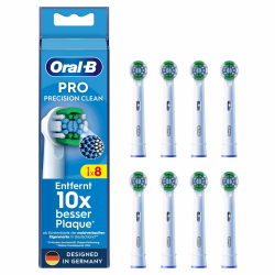 Oral-B Pro Precision Clean Aufsteckbürsten für elektrische Zahnbürste, 8 Stück, Zahnreinigung mit innovativen X-förmigen Borsten, Original Oral-B Zahnbürstenaufsatz, Designed in Germany Angebot bei HelloDeals