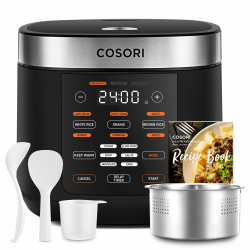 COSORI Reiskocher, Multikocher mit 17 Programme, Rice Cooker 5 L, Fuzzy-Logik, Dampfgarer mit Edestahleinsatz, Rezeptbuch, Slow Cooker, Premium Innentopf, Warmhaltefunktion, Timer, Schwarz Angebot bei HelloDeals