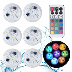 ALED LIGHT 6pcs Unterwasser Lichter Mini Licht RGB Multi Mehrfarbige Teichbeleuchtung Wasserdichte Teelichter Multicolor Weihnachten Dekoration für Aquarium Vase Badewanne Pool Haus Angebot bei HelloDeals
